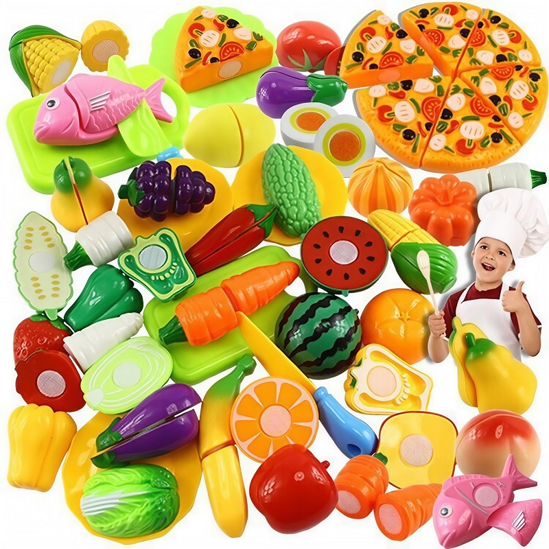 Kids Toys Kitchen Set - Children Play House Toy Fruits Cutting