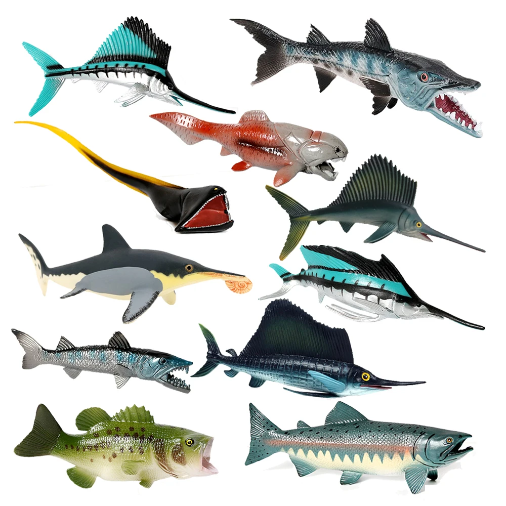 Kids Toys Reviews - Marine Animals Toys Billfish Sailfish Boxfish