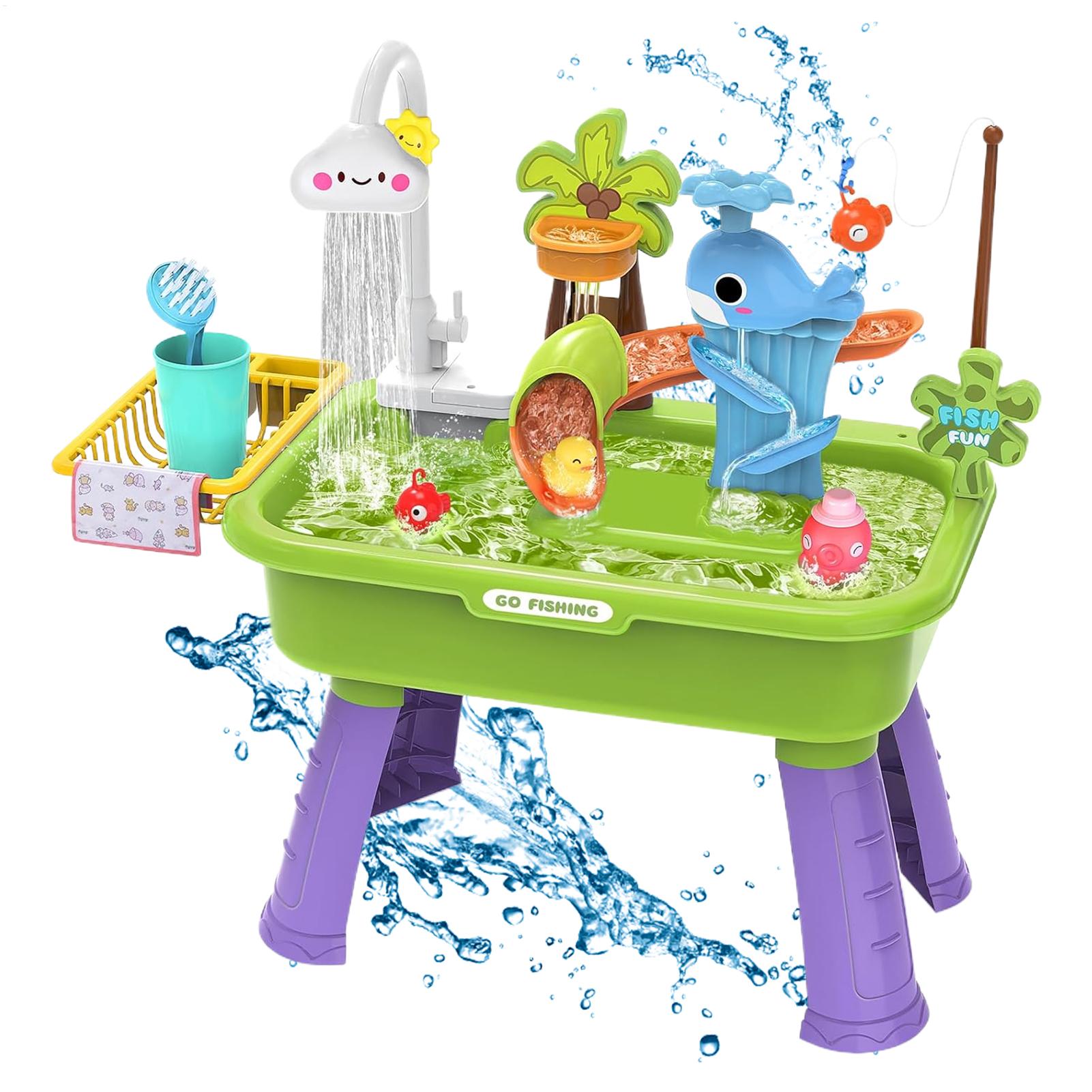 Kids Toys Kitchen Set - Kids Electric Play Sink with Running