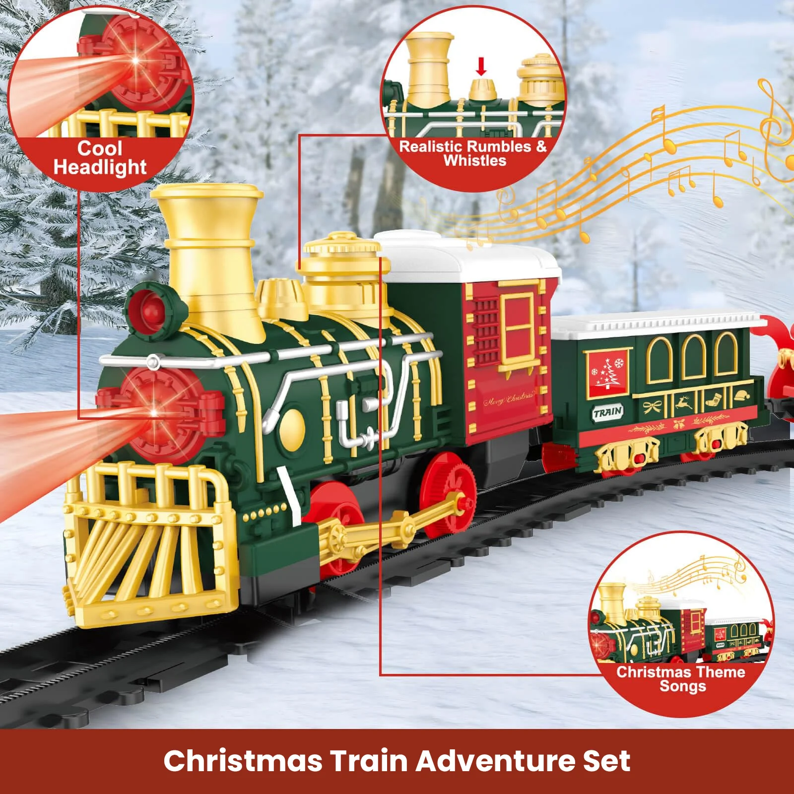 Christmas Train Set Model Car  - Kids Toys Xmas 评论和价格