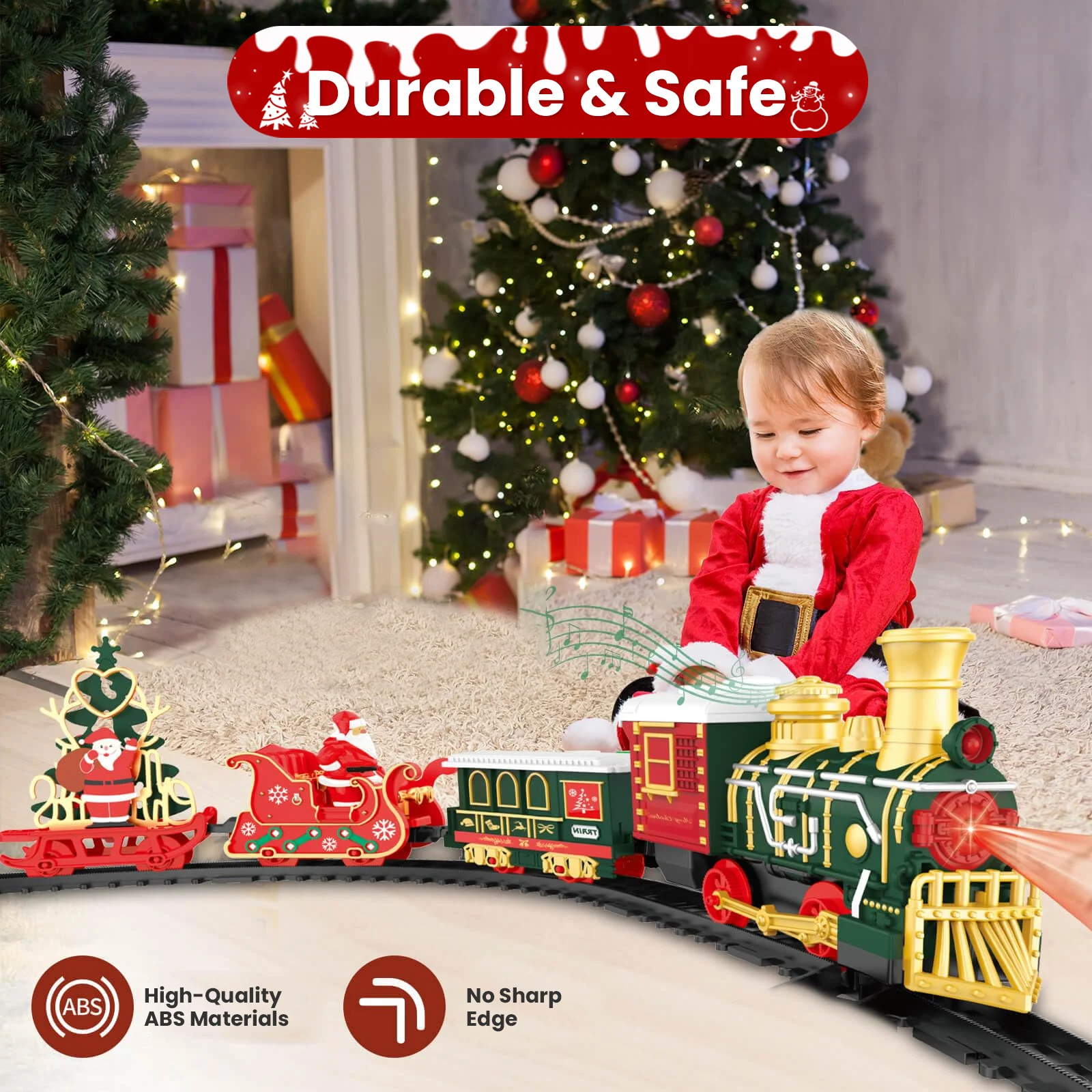 Christmas Train Set Model Car  - Kids Toys Xmas 评论和价格