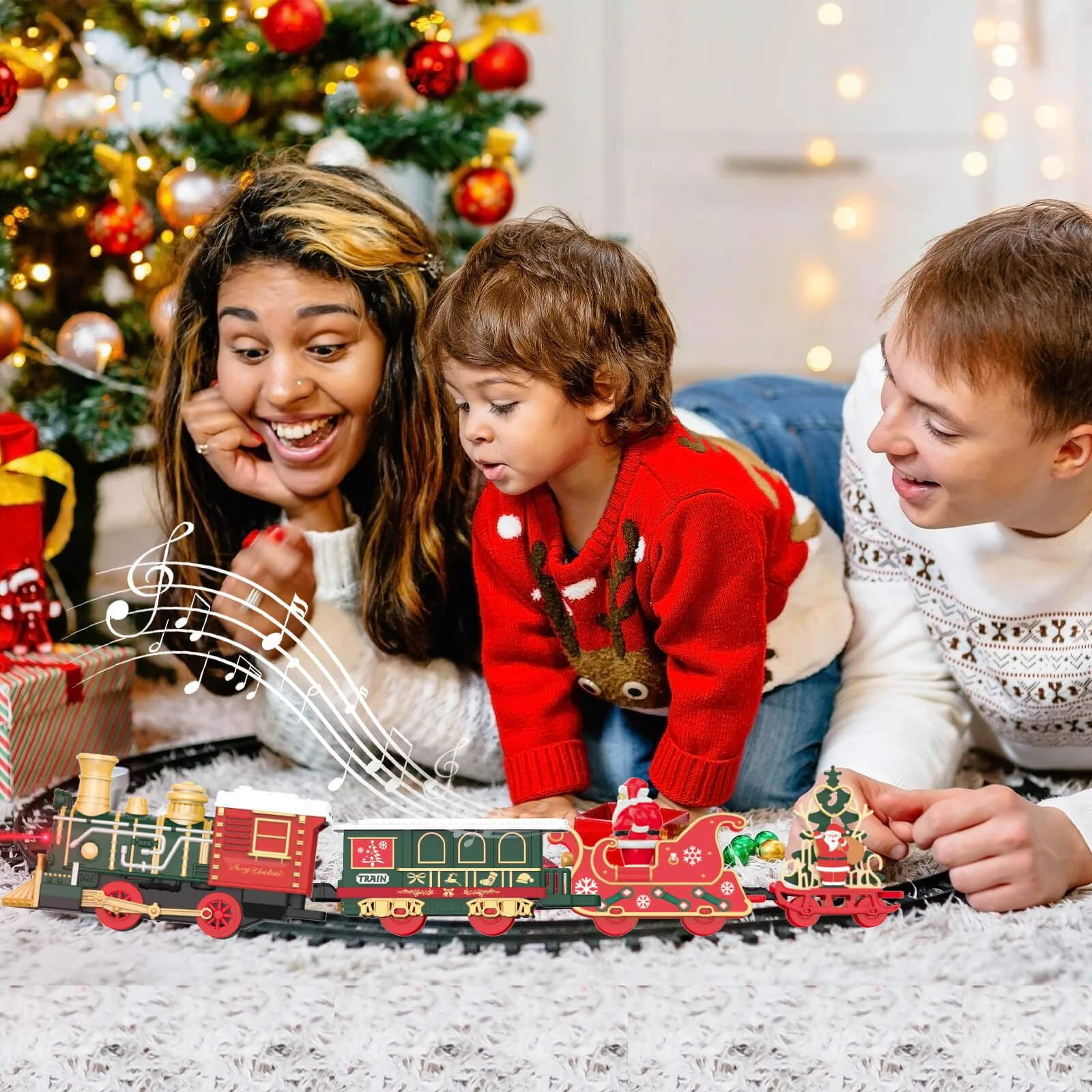 Christmas Train Set Model Car  - Kids Toys Xmas 评论和价格