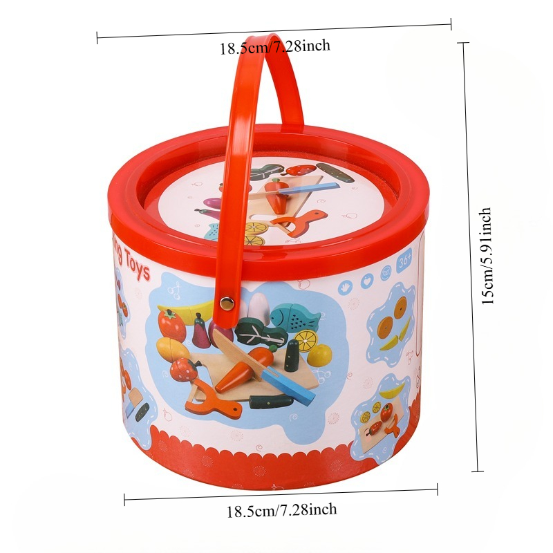 Wooden Fruit Vegetable Cutting - Kids Toys Kitchen Set 评论和价格