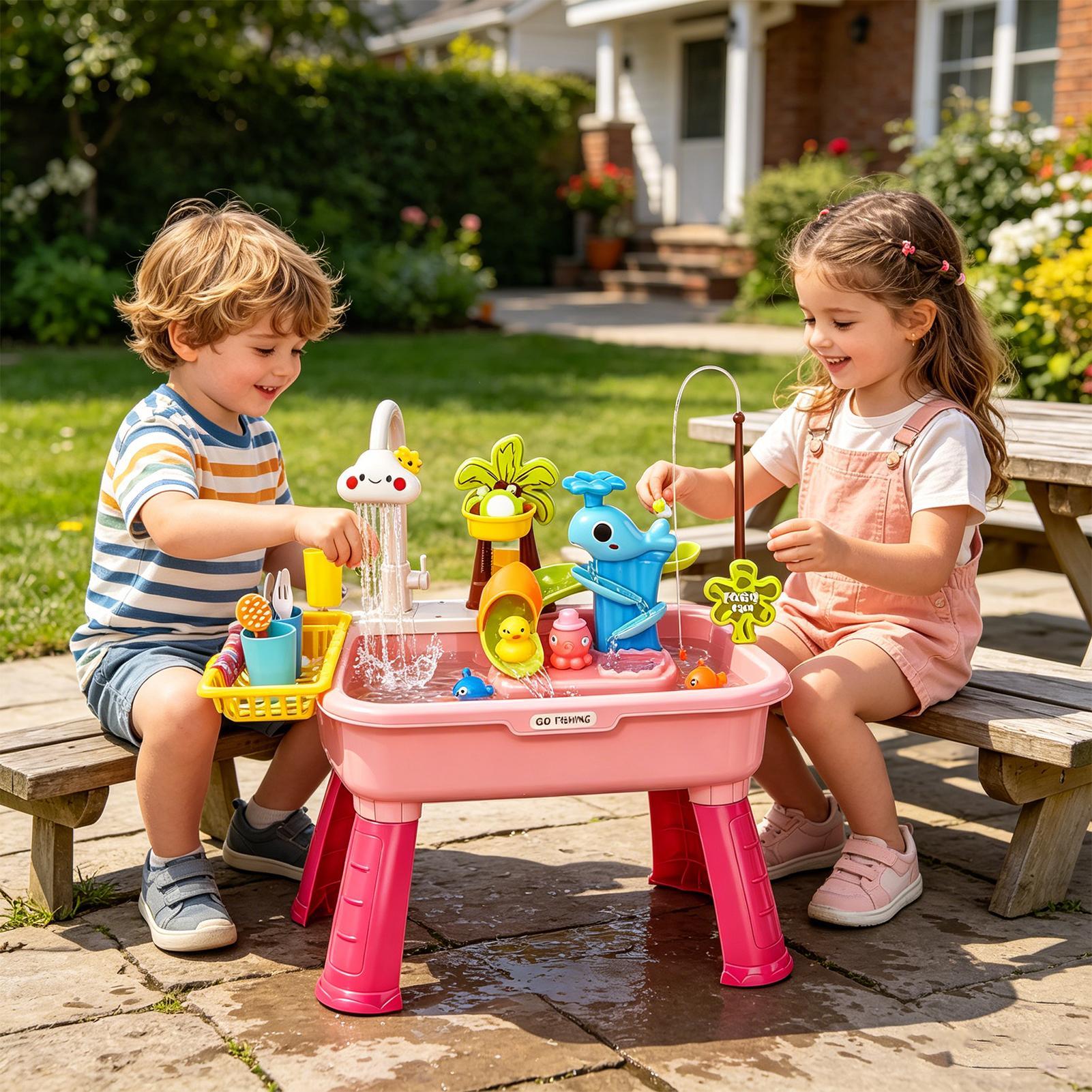 Kids Electric Play Sink with R - Kids Toys Kitchen Set 评论和价格