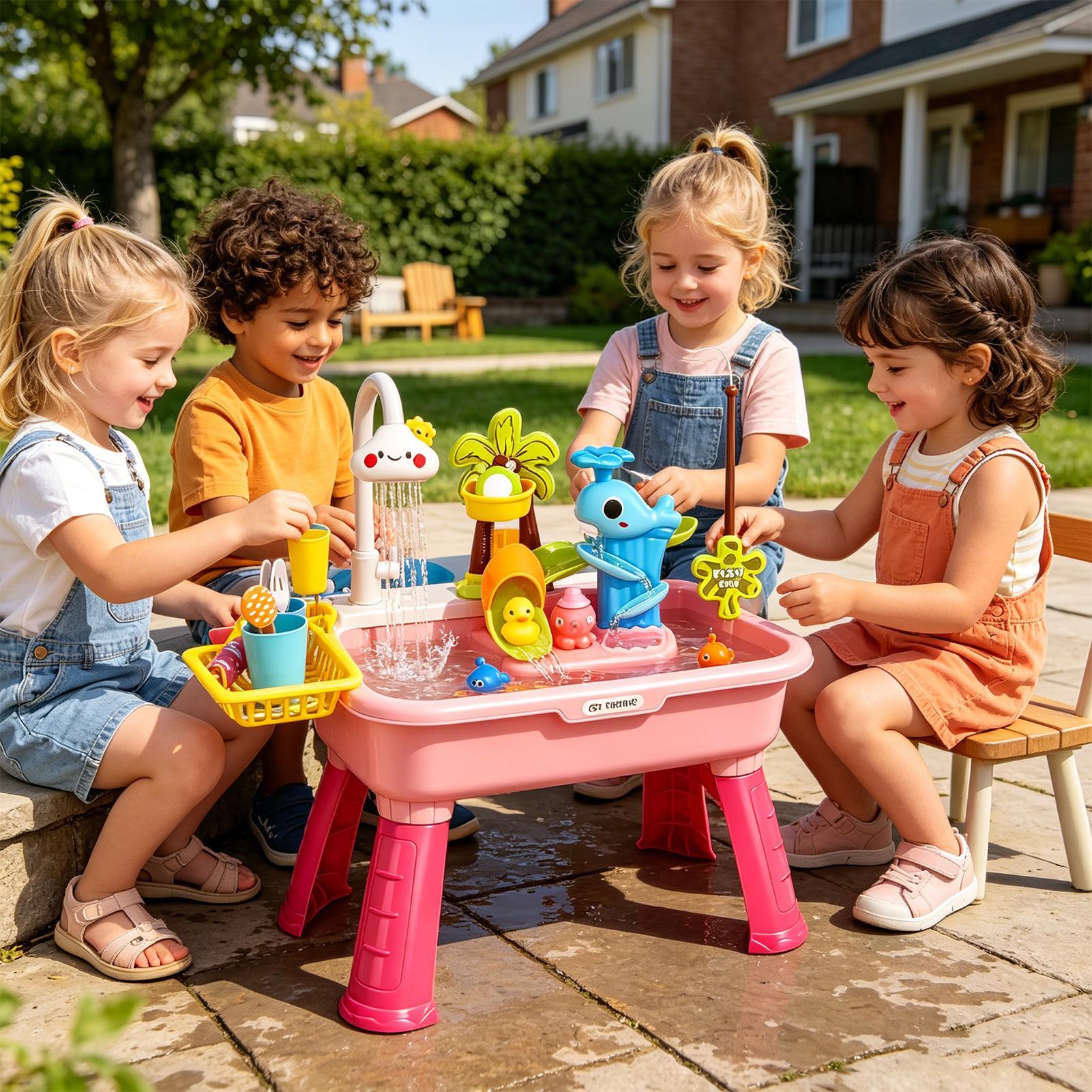 Kids Electric Play Sink with R - Kids Toys Kitchen Set 评论和价格