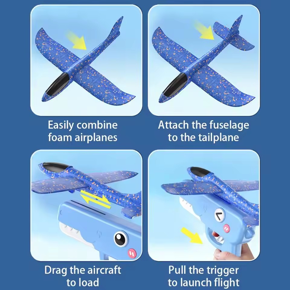 Dinosaur Foam Airplane Launche - Catapult Launcher Toy 评论和价格